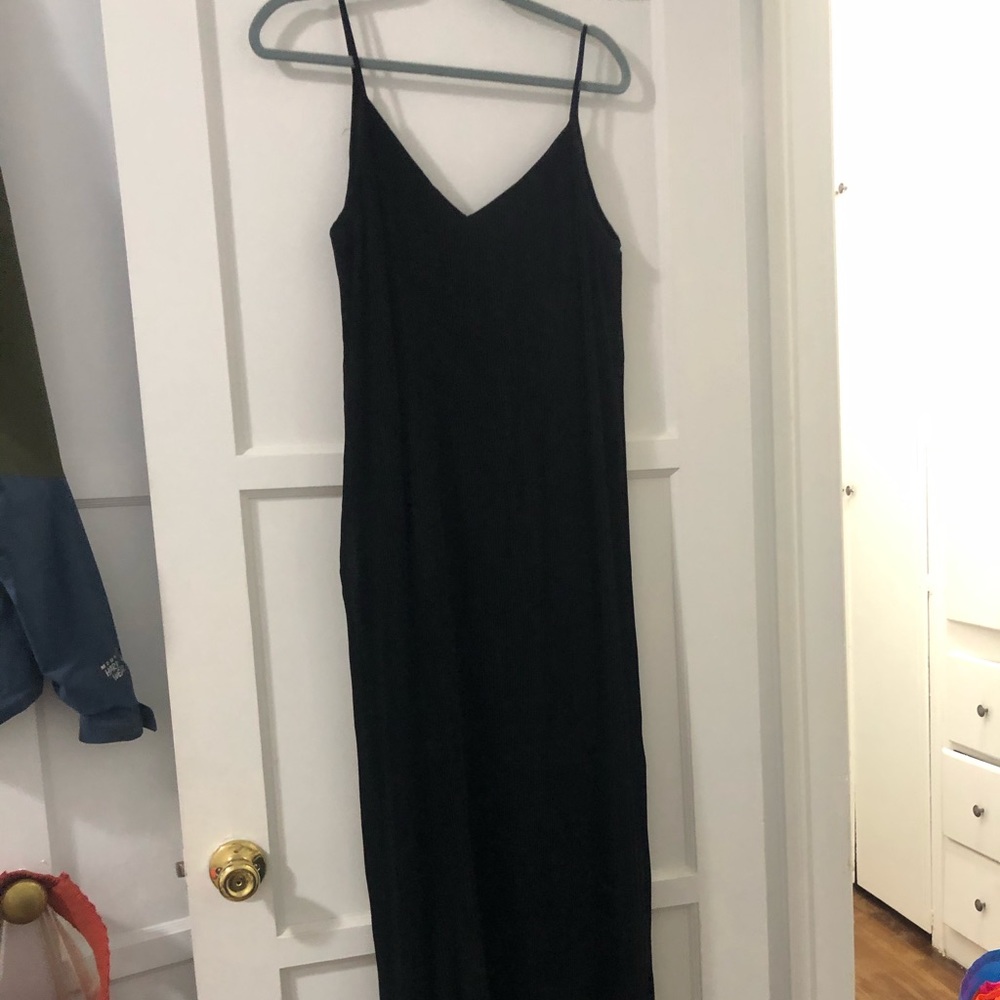 Keepsake black maxi xxs pleated chiffon dress
